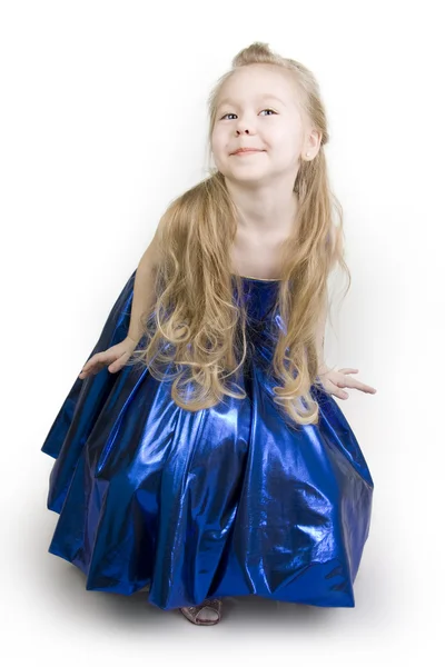 Μπλε υπόκλιση πριγκίπισσα. — Φωτογραφία Αρχείου