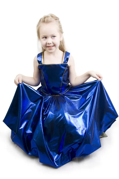 Blaue curtsy Prinzessin. — Stockfoto