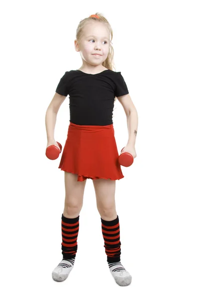 Fitness liten flicka. — Stockfoto