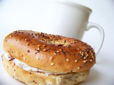 Bagel and coffee clipart