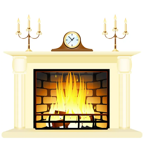 Fireplace — Stock Vector