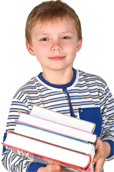 Boy with books — Stock Photo, Image