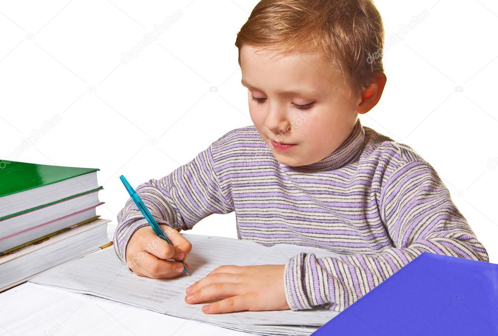 Boy doing homework