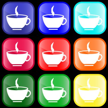 Icon of a cup on buttons clipart