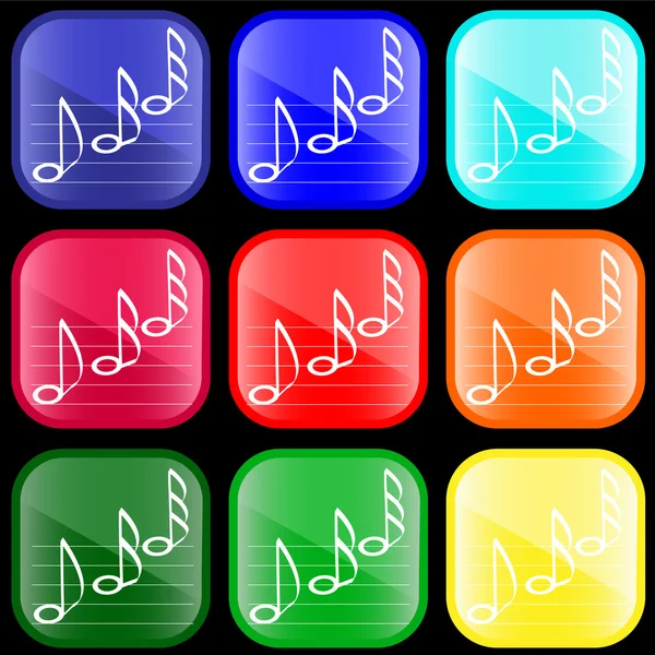 Ikonen för musiknoter — Stock vektor