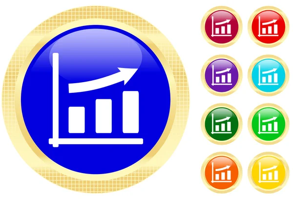 Ikone des Business Graphen auf Battons — Stockvektor