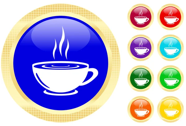 Icono de una taza en los botones — Vector de stock