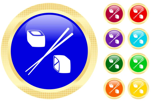 Ícone de rolos de sushi — Vetor de Stock