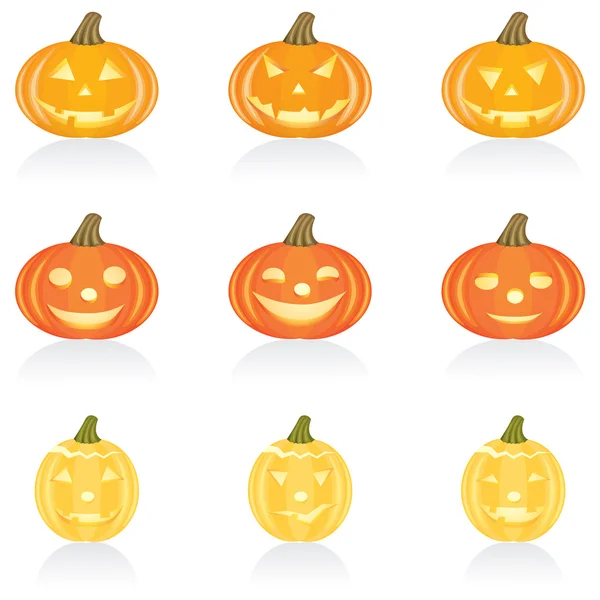 Set de iconos calabaza de Halloween — Vector de stock