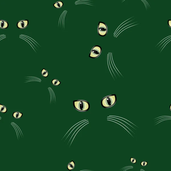 Halloween bakgrund katt ögon — Stock vektor