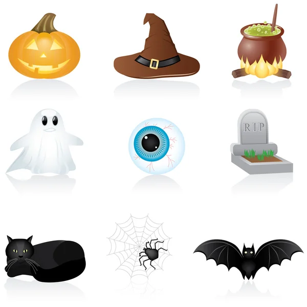 Ícone definido Halloween — Vetor de Stock