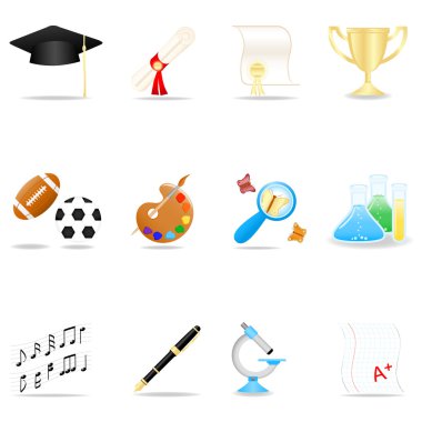 Education icon set clipart