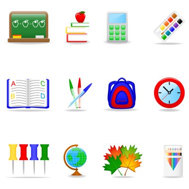 Education icon set clipart