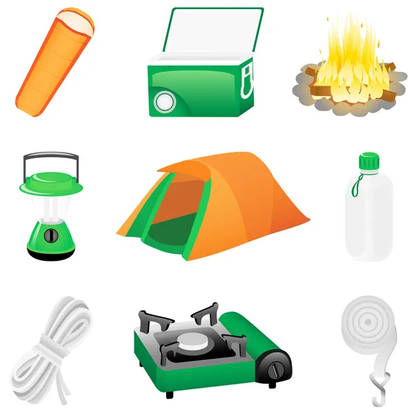 Icône ensemble Camping — Image vectorielle