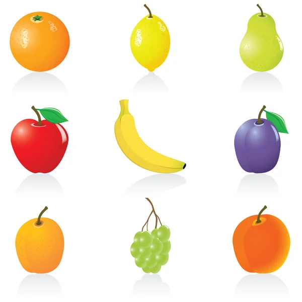 Sada ikon ovoce — Stockový vektor