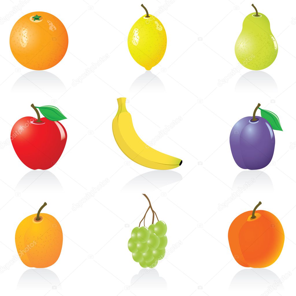 Icon set Fruits