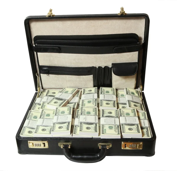 Koffer voller Dollar — Stockfoto