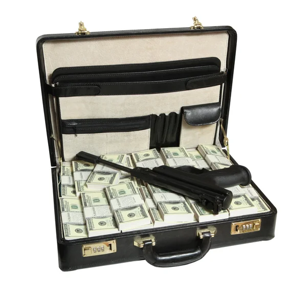 Koffer voller Dollar — Stockfoto