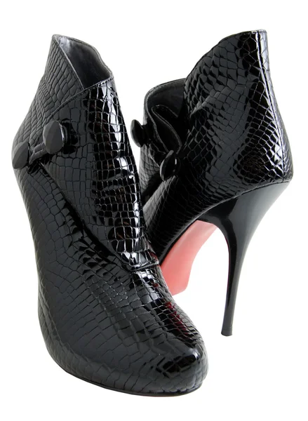 Black female crocodile boots — Stock Photo, Image