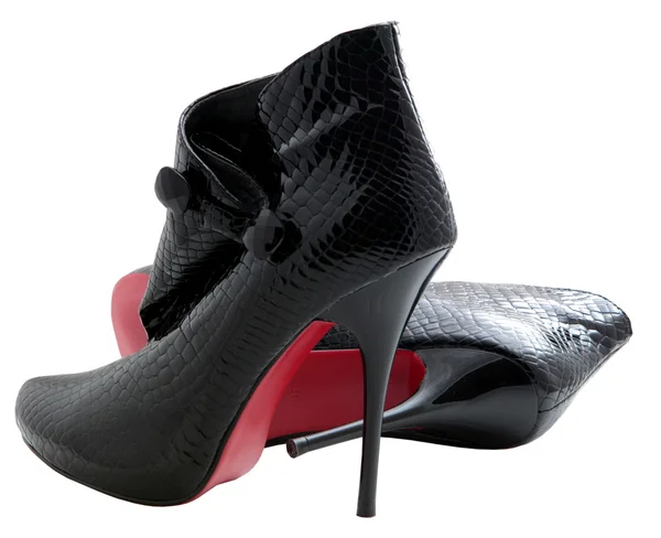 黒の女性クロコダイル ブーツ — ストック写真