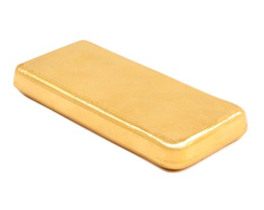 Gold ingot . Real photo clipart