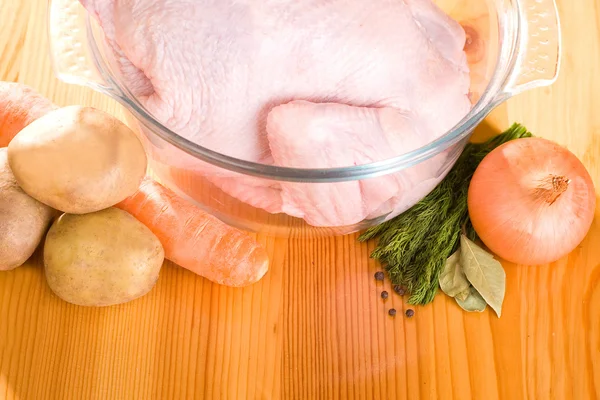 鶏からスープのための原料 — ストック写真