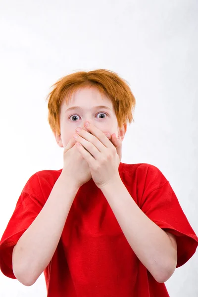 Red teen was frightened — Stock Photo, Image