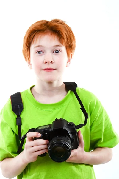 Red teen photographes — Stock Photo, Image