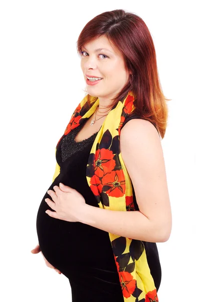 De zwangere vrouw roodharige — Stockfoto