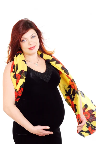 De zwangere vrouw roodharige — Stockfoto