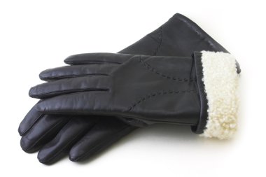 Leather black gloves clipart