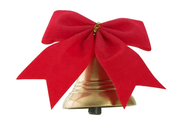 Christmas bell and bow — Stock Photo, Image