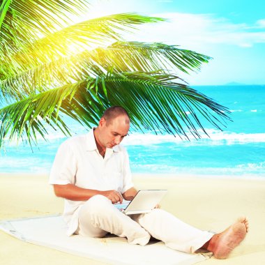 Man working outdoor clipart