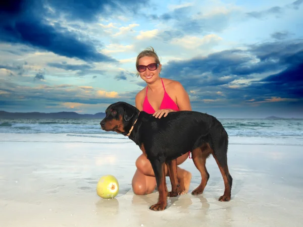 犬と女 — ストック写真