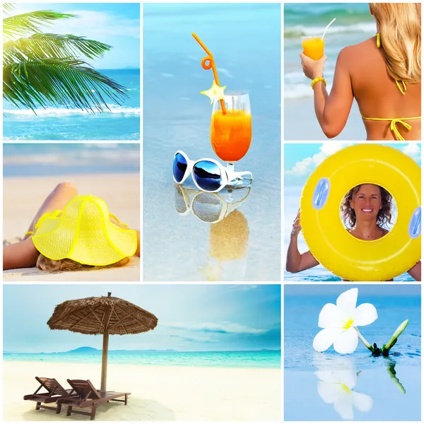Colagem praia tropical — Fotografia de Stock