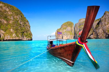 Longtail boat at Maya bay clipart