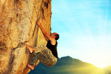 Free solo climbing clipart