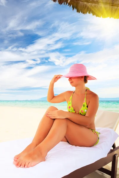 Woman sunbathing Stock Picture