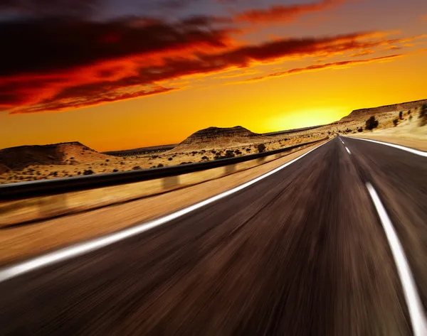 Cesta v poušti — Stock fotografie