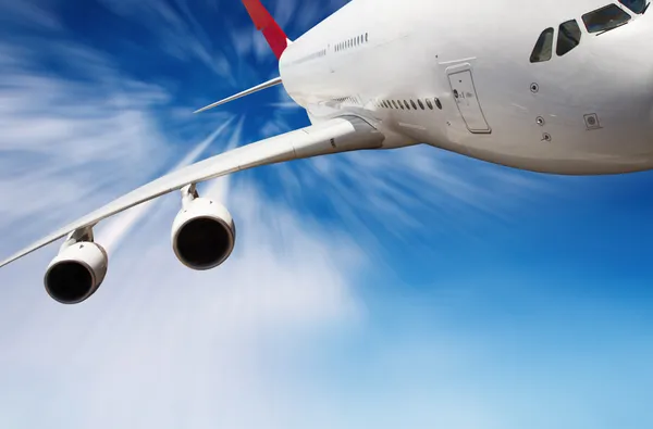 Jet airplane in the sky — Stock Photo, Image