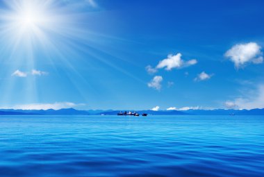 Blue sky and ocean clipart