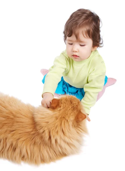 Baby and cat — Stock Photo, Image