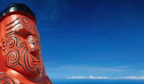 Escultura de madeira maori tradicional — Fotografia de Stock
