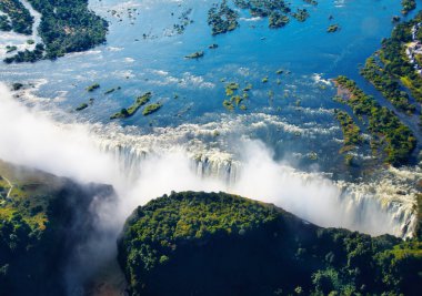 Zambezi river and Victoria Falls clipart