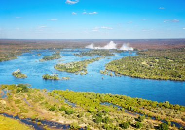 Zambezi river and Victoria Falls clipart