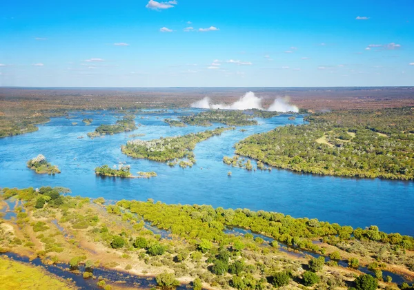 Zambezi rivier en victoria falls — Stockfoto