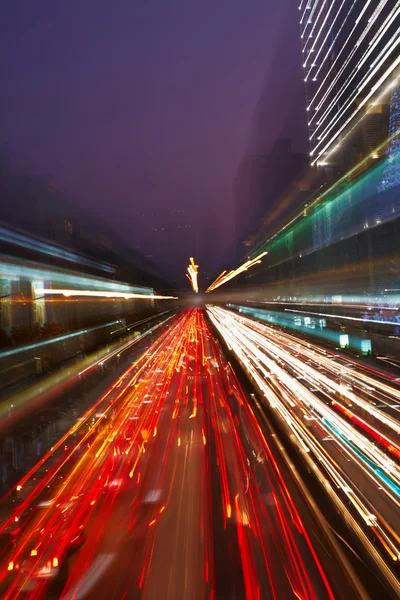 도시의 야간 교통 — 스톡 사진