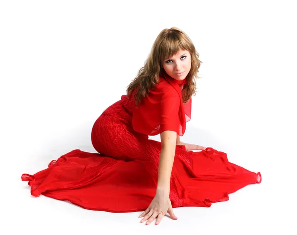 Vestido vermelho — Fotografia de Stock