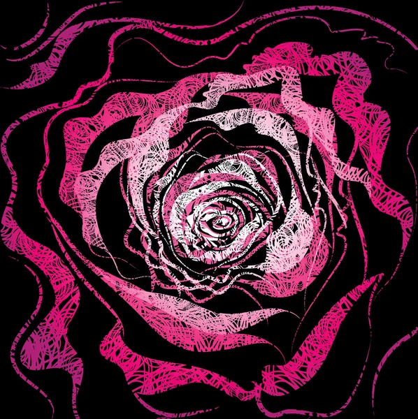 Grunge rose Illustration — Stock Vector