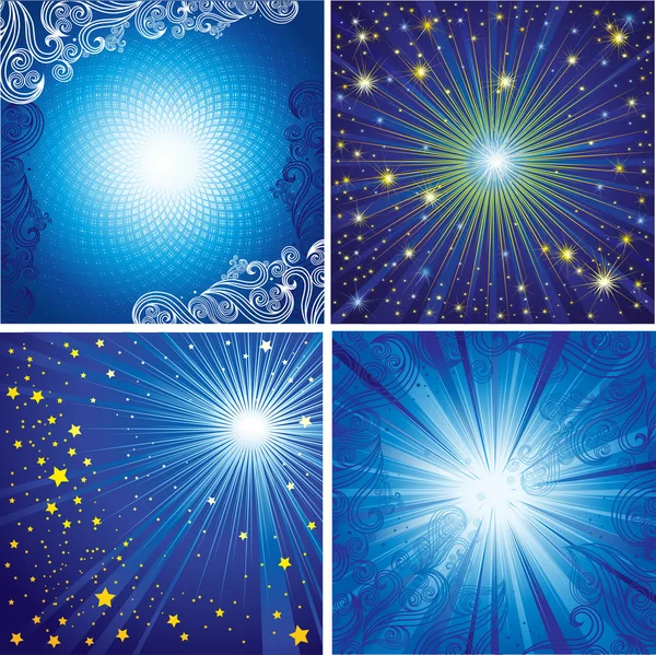 Vector set of shining backgrounds — Stock Vector